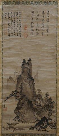 雲華 蘭之図 水墨 手巻き画絵巻 在銘 紙本 肉筆 立軸 年代保証WWKK011 雲華 蘭之図 水墨 手巻き画絵巻 在銘 紙本 肉筆 立軸